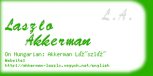 laszlo akkerman business card